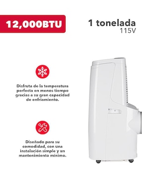 Aire acondicionado portátil Rca Frío 12000 BTU RCAAPT12P 115 V