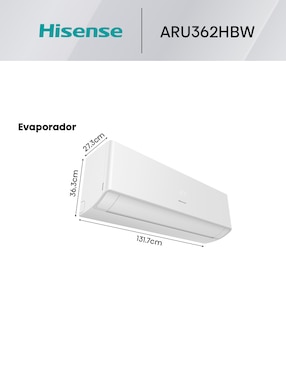 Aire acondicionado mini split inverter Hisense frío y calor 36000 BTU aru362hbw 220 V