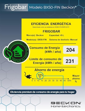 Frigobar Beckon Premium Efficiency 3.5 pies cúbicos