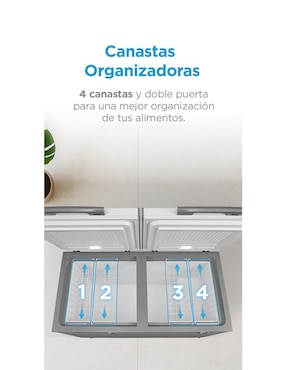 Congelador Midea MDRC564FZM01 deshielo manual con drenaje 15 pies cúbicos