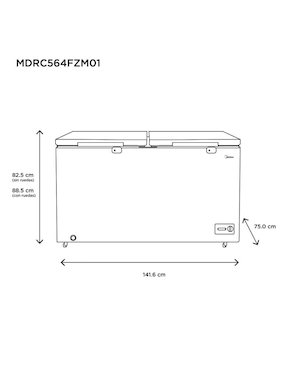 Congelador Midea MDRC564FZM01 deshielo manual con drenaje 15 pies cúbicos