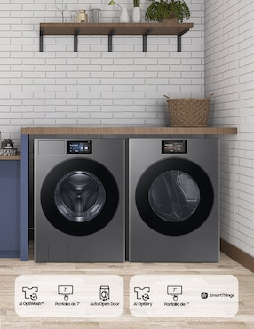 Combo lavadora + secadora Samsung gas natural/LP 26 kg F-WD90F26AUDSP