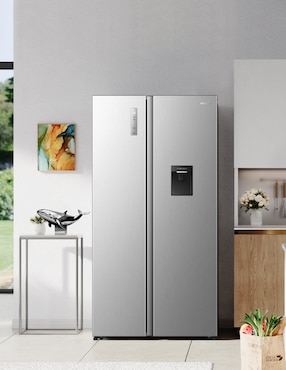 Refrigerador dúplex Hisense 20 pies cúbicos inverter y no frost y fábrica de hielo RS20N6WCX