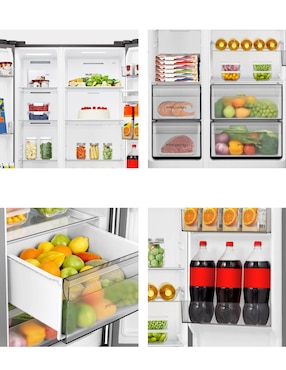 Refrigerador dúplex Hisense 20 pies cúbicos inverter y no frost y fábrica de hielo RS20N6WCX