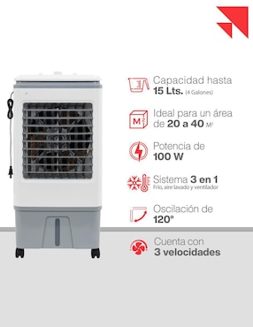 Enfriador evaporativo Stuka frío 15 L POLAR-2940CFM 127 V