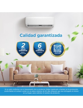 Aire acondicionado mini split Midea Frío y calor 18000 BTU MAS18H2AGS 220 V