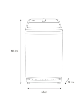 Lavadora Midea 18 kg automática carga superior ma500w18/w