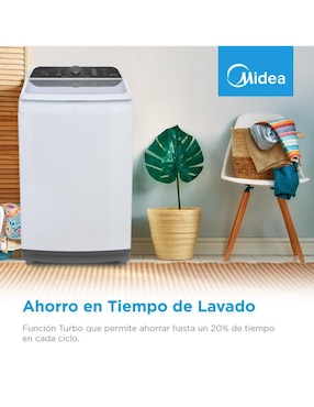 Lavadora Midea 18 kg automática carga superior ma500w18/w