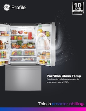 Refrigerador french door GE Profile 22 pies cúbicos tecnología no frost PWN22JYWCFS