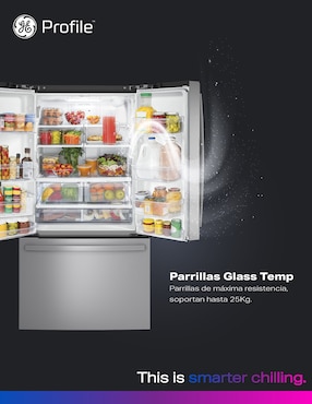Refrigerador french door GE Profile 22 pies cúbicos tecnología no frost PWN22JYWCFS