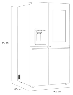 Refrigerador dúplex LG 27 pies cúbicos inverter, no frost y fabrica de hielo VS28XCT