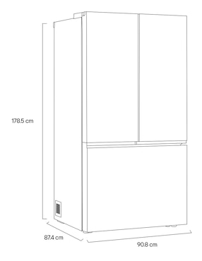 Refrigerador french door LG 32 pies cúbicos no frost  fábrica de hielos automática GM90FIP
