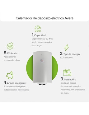 Calentador de depósito Avera c80le 80 L eléctrico