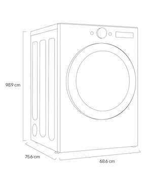 Secadora de gas natural LG de 22 kg con 23 ciclos DF22VFXS6B