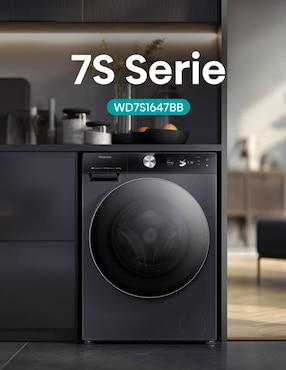 Lavasecadora Hisense eléctrica 16 kg 10 kg WD7S1647BB