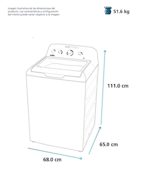 Lavadora Mabe 21 kg automática carga superior LMA71214VBAB0