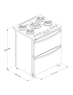 Estufa de piso a gas lp Whirlpool 77.6 cm WFD5LABNUW de 5 quemadores