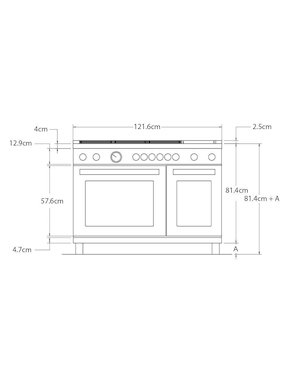 Estufa de piso a gas LP Bertazzoni 121 cm mas486ggasxvlp de 6 quemadores