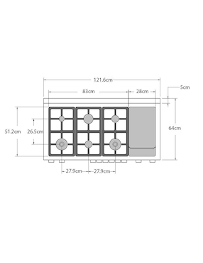 Estufa de piso a gas LP Bertazzoni 121 cm mas486ggasxvlp de 6 quemadores
