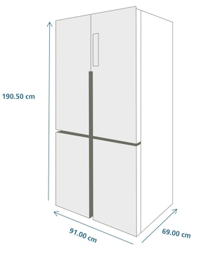 Refrigerador bottom mountno Mabe 21 pies cúbicos inverter no frost MTM600JKLBG0
