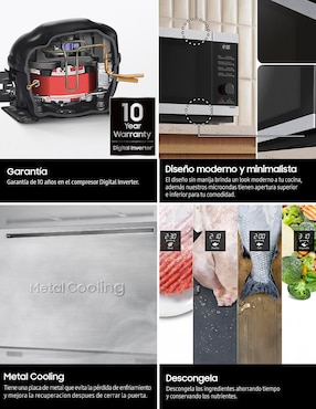 Combo Refrigerador French door Samsung 31 pies cúbicos tecnología inverter y fábrica de hielosF-RF32CG59MS32 + Microondas Samsung