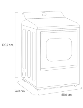 Secadora de gas natural/lp LG de 22 kg con 24 ciclos DT22EWTX