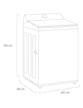 Lavadora Lg 23 kg automática carga superior wt23obtx6