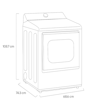 Secadora de gas natural LG de 22 kg con 24 ciclos DT22EGTX