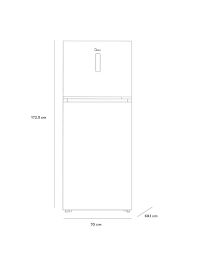 Refrigerador Top Mount Midea 15 pies cúbicos no frost fábrica de hielos MDRT580MTM46D