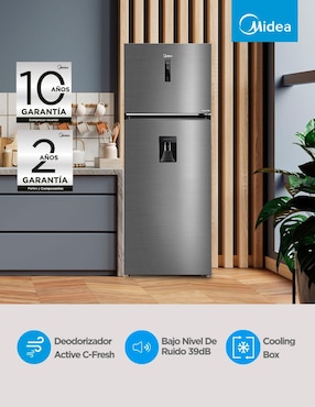 Refrigerador top mount Midea 17 pies cúbicos inverter y no frost con fábrica de hielo MDRT645MTM46WD