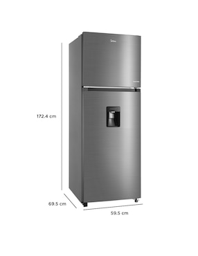 Refrigerador top mount Midea 12 pies cúbicos inverter y no frost y fábrica de hielo MDRT489MTM46WD