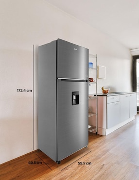 Refrigerador top mount Midea 12 pies cúbicos inverter y no frost y fábrica de hielo MDRT489MTM46WD