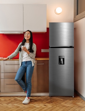 Refrigerador top mount Midea 12 pies cúbicos inverter y no frost y fábrica de hielo MDRT489MTM46WD