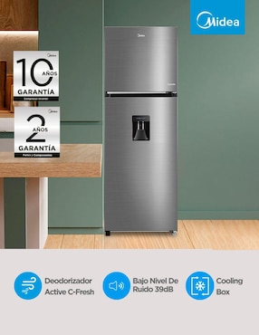 Refrigerador top mount Midea 12 pies cúbicos inverter y no frost y fábrica de hielo MDRT489MTM46WD