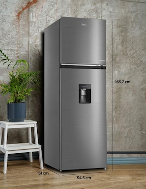 Refrigerador top mount midea 10 pies cúbicos no frost y fábrica de hielos MDT385MTM46WD