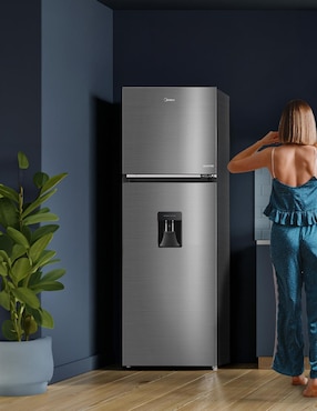 Refrigerador top mount midea 10 pies cúbicos no frost y fábrica de hielos MDT385MTM46WD