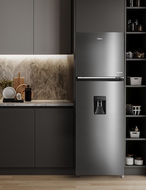 Refrigerador top mount midea 10 pies cúbicos no frost y fábrica de hielos MDT385MTM46WD