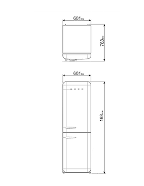 Refrigerador bottom mount Smeg 50´s style 13 pies cúbicos inverter no frost FAB32URPG3