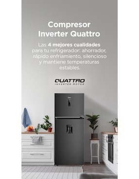 Refrigerador top mount Midea Jazz Black 15 pies cúbicos inverter y fábrica de hielo MDRT580MTM28WD