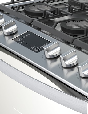Combo estufa de piso a Gas LP WhirLpool 76 cm CWFR7400S-HH de 6 quemadores+Campana