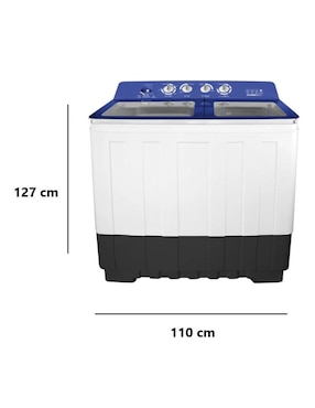 Lavadora doble tina Dace  28 kg semiautomática carga superior ls28131pcba