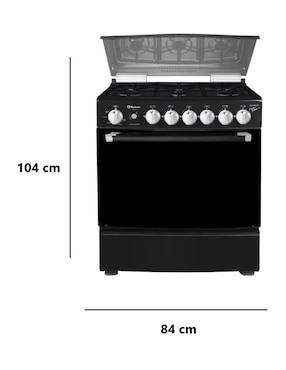 Estufa de piso a gas LP Koblenz 84 cm EK-501FNM-NEG de 6 quemadores
