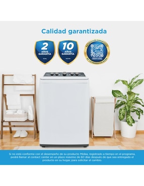 Lavadora Midea 23 kg automática carga superior ma500w23/w