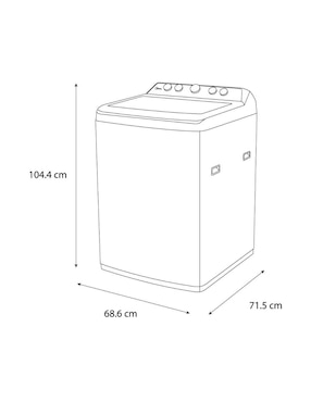 Lavadora Midea 23 kg automática carga superior ma500w23/w