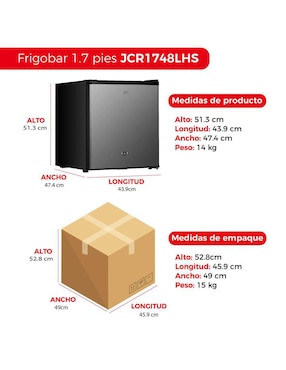 Frigobar JVC JCR1748LHS 1.7 pies cúbicos