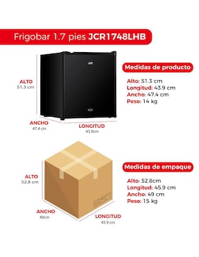 Frigobar JVC JCR1748LHB 1.7 pies cúbicos