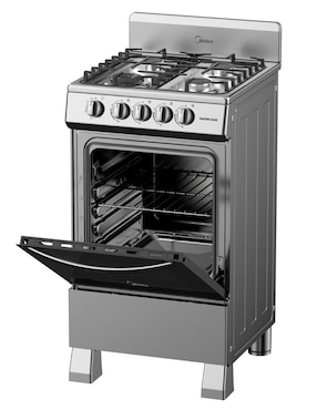 Estufa de piso a gas LP Midea mastercook 55.6 cm MGS20FS1BIABG de 4 quemadores
