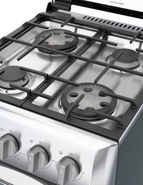 Combo estufa de piso a Gas LP Whirlpool estufa 50 cm campana 60 cm WWR7000SHH de 4 quemadores