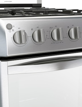 Combo estufa de piso a Gas LP Whirlpool estufa 50 cm campana 60 cm WWR7000SHH de 4 quemadores