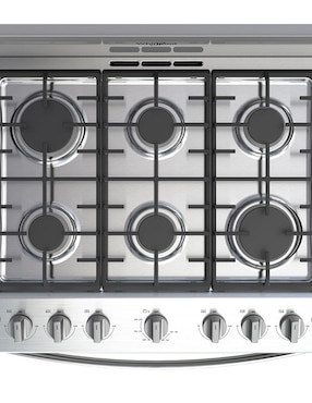 Combo Estufa de piso a Gas LP Whirlpool estufa 76 cm campana 80 cm CWFR3400D-HH de 6 quemadores